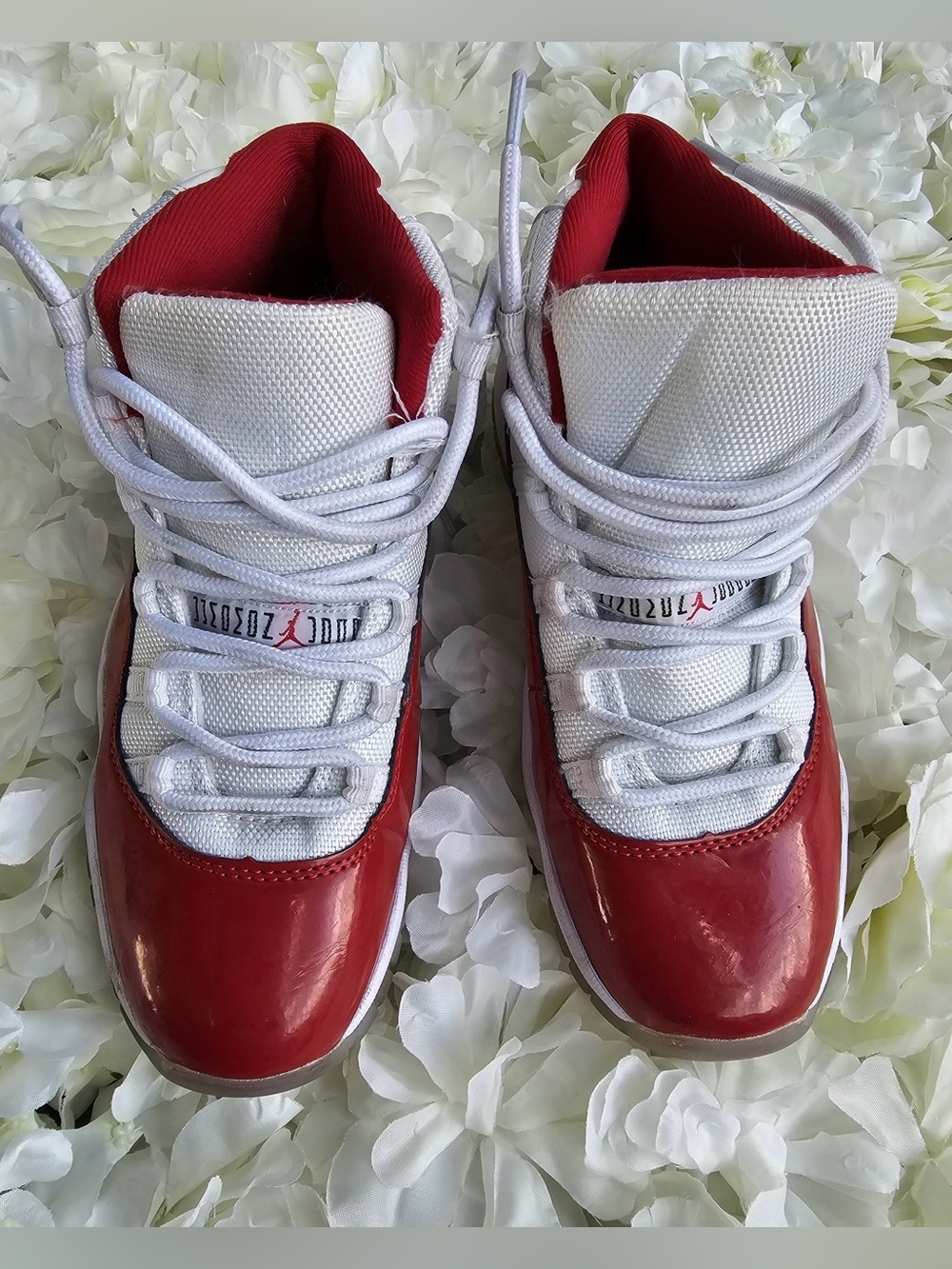 Jordan 11 Style Red White High Top Sneakers Size 7